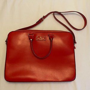 Kate Spade Red Leather Laptop Bag